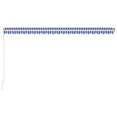 vidaXL Ručně zatahovací markýza 500 x 300 cm modrobílá