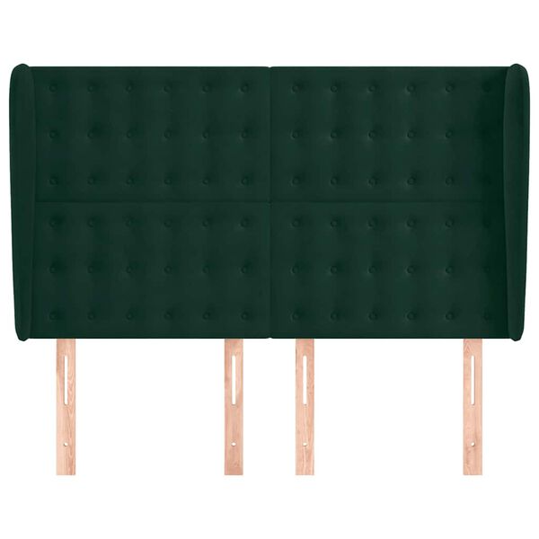 vidaXL Čelo postele typu u&scaron;&aacute;k tmavě &scaron;ed&eacute; 147x23x118/128 cm samet