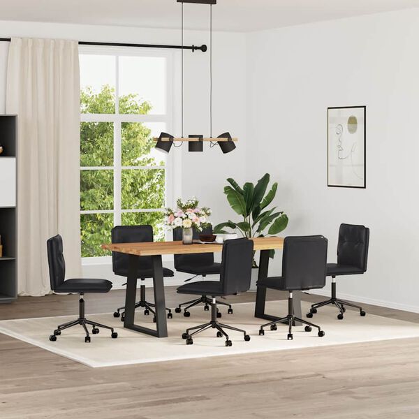 vidaXL J&iacute;deln&iacute; židle 6 ks čern&eacute; uměl&aacute; kůže