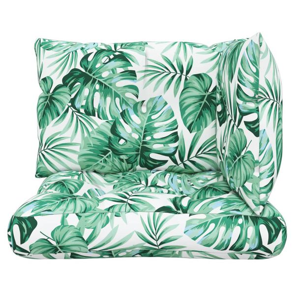 vidaXL Podu&scaron;ky na palety 3 ks vzor listů textil