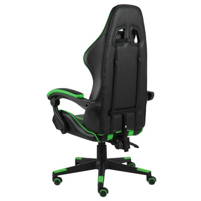 vidaXL Herní židle černo-zelená umělá kůže