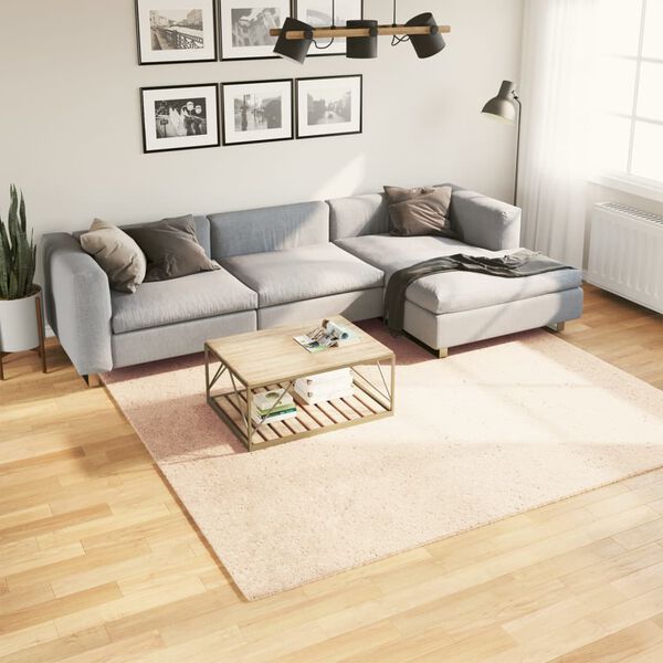 vidaXL Koberec HUARTE kr&aacute;tk&yacute; vlas měkk&yacute; a prateln&yacute; b&eacute;žov&yacute; 240x240 cm