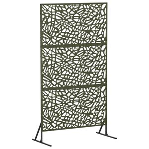 vidaXL Obrazovka pro soukrom&iacute; 100 x 50 x 180 cm Ocel Olivově zelen&aacute;