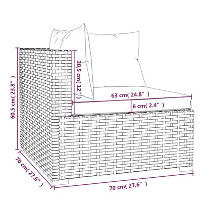 vidaXL 6dílná zahradní sedací souprava s poduškami polyratan šedá
