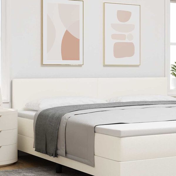 vidaXL LED hlavov&aacute; deska s čelo Kr&eacute;mov&aacute; 200 cm Polyester