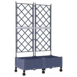 vidaXL Zahradn&iacute; truhl&iacute;k s trel&aacute;ž&iacute; a koly 2 ks &Scaron;ed&aacute; 80 x 40 x 131,5 cm