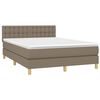 vidaXL Box spring postel s matrac&iacute; a LED taupe 140x190 cm textil