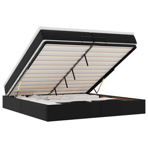 vidaXL Osmansk&yacute; r&aacute;m postele s matrac&iacute; čern&aacute; 200x200cm uměl&aacute; kůže