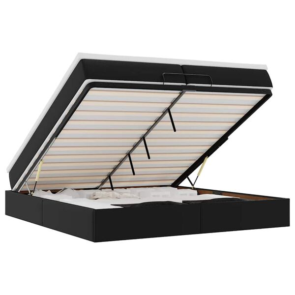 vidaXL Osmanský rám postele s matrací černá 200x200cm umělá kůže