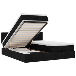 vidaXL Osmansk&yacute; r&aacute;m postele s matrac&iacute; čern&aacute; 160x200cm textil