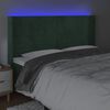 vidaXL Čelo postele s LED tmavě zelen&eacute; 203 x 16 x 118/128 cm samet