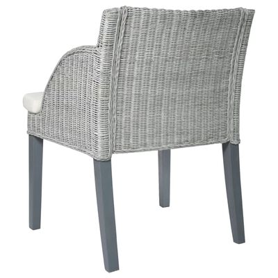 vidaXL Jídelní židle s poduškami 2 ks šedé přírodní ratan