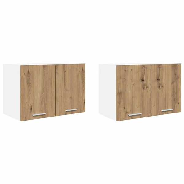 vidaXL Z&aacute;věsn&aacute; skř&iacute;ňka 2 pcs Ťuh&yacute;k dub a b&iacute;l&aacute; 60 x 31 x 40 cm