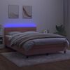 vidaXL Box spring postel s matrac&iacute; a LED růžov&aacute; 140x190 cm samet