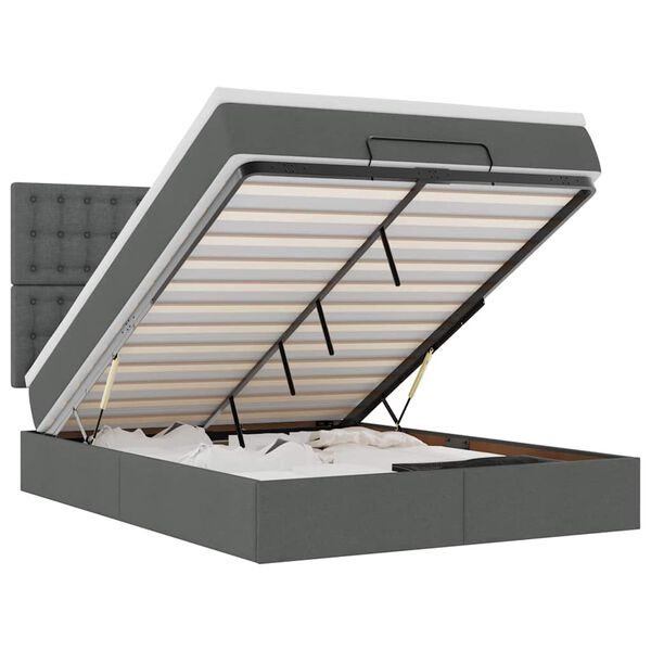 vidaXL Osmansk&yacute; r&aacute;m postele s matrac&iacute; tmavě &scaron;ed&aacute; 140x200cm textil