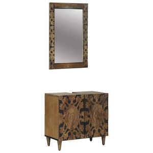 vidaXL Sada koupelnov&eacute;ho n&aacute;bytku 2 ks Hněd&aacute; 62 x 33 x 58 cm