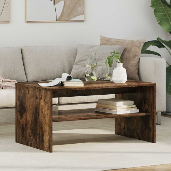 vidaXL Konferenčn&iacute; stolek Kouřov&yacute; dub 80 x 50 x 40 cm kompozitn&iacute; dřevo