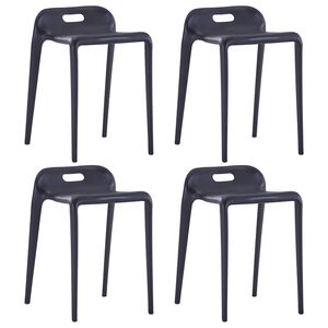 vidaXL Stohovateln&eacute; stoličky 4 ks čern&eacute; plast