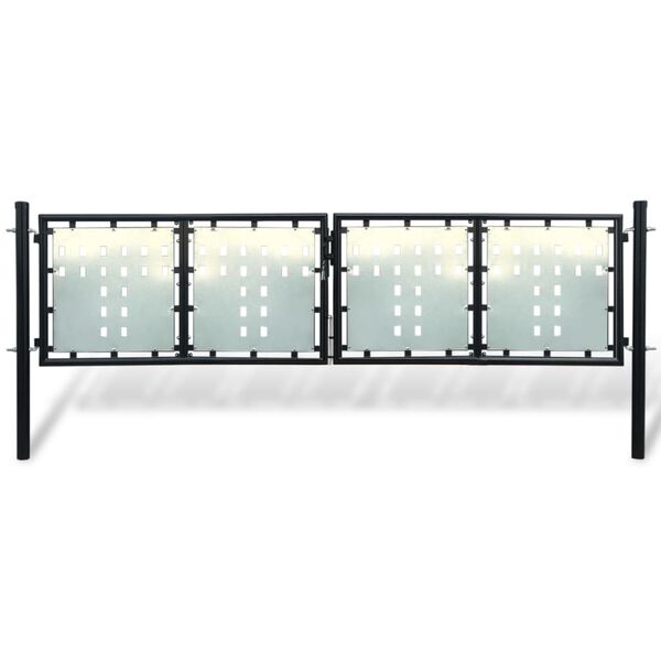 vidaXL Černá jednokřídlá plotová branka 300 x 75 cm