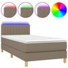 vidaXL Box spring postel s matrac&iacute; a LED taupe 90x190 cm textil
