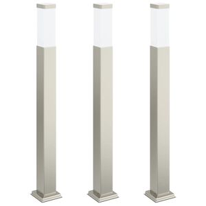 vidaXL Sloupkov&aacute; světla 3 ks 80 cm nerezov&aacute; ocel IP44