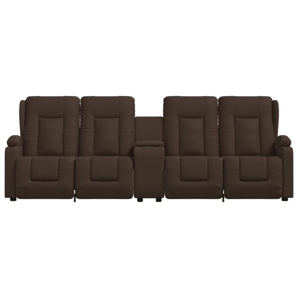 vidaXL 4místné masážní polohovací křeslo s držáky nápojů hnědé koženka