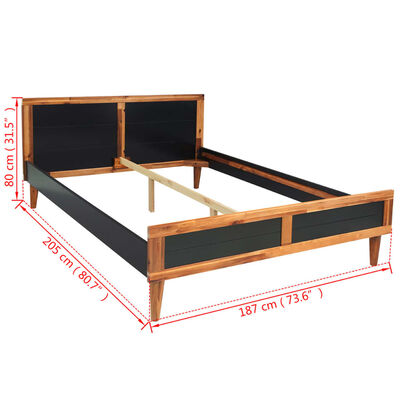 vidaXL Rám postele černý masivní akáciové dřevo 180 x 200 cm