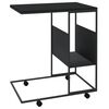 vidaXL Odkl&aacute;dac&iacute; stolek s kolečky čern&yacute; 55x36x63,5 cm kompozitn&iacute; dřevo