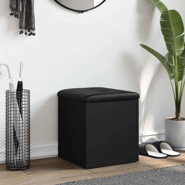 vidaXL Úložná lavice černá 42 x 42 x 45 cm kompozitní dřevo