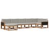 vidaXL Venkovn&iacute; pohovkov&aacute; souprava 7 pcs Př&iacute;rodn&iacute; a světle &scaron;ed&aacute;