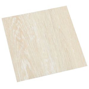 vidaXL Samolepic&iacute; podlahov&aacute; prkna B&iacute;l&aacute; a b&eacute;žov&aacute; 30,5 x 30,5 cm 20 ks