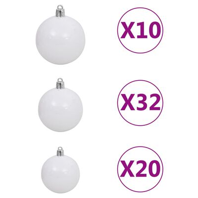vidaXL Umělý vánoční stromek s LED a sadou koulí 400 cm bílý