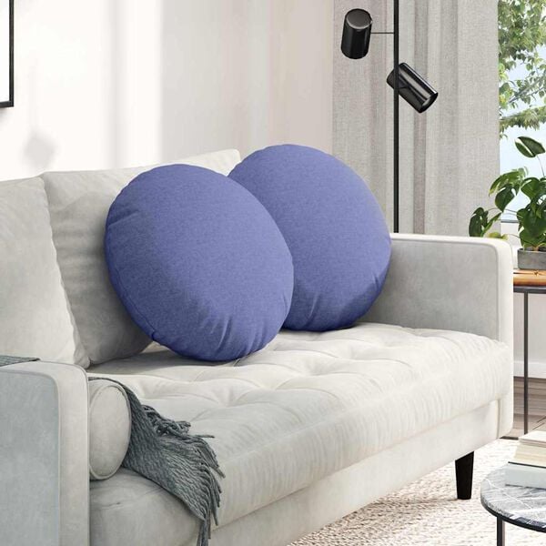 vidaXL Pol&scaron;t&aacute;ře na sedadla 2 pcs Modr&aacute; dž&iacute;novina &Oslash;50 x 19 cm textil