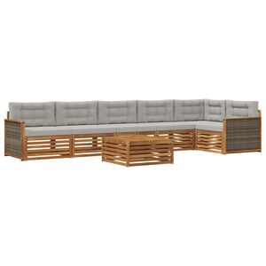 vidaXL Venkovn&iacute; pohovkov&aacute; souprava 7 pcs Př&iacute;rodn&iacute; a světle &scaron;ed&aacute;