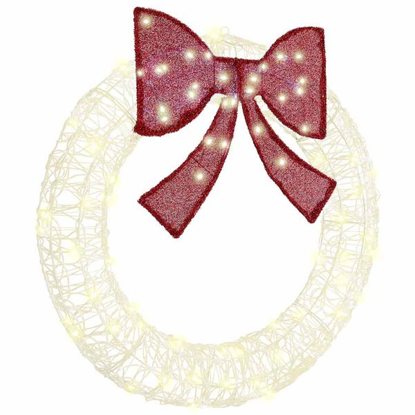 vidaXL Věnec s 80 LED diodami Tepl&aacute; b&iacute;l&aacute; 92 x 92 x 9,5 cm Akryl