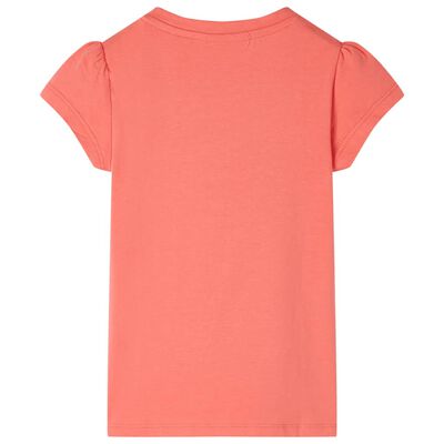 Dětské tričko s nabíranými rukávy korálové 92