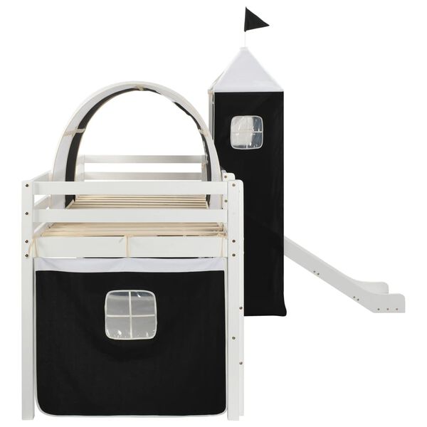 vidaXL R&aacute;m dětsk&eacute; patrov&eacute; postele skluzavka a žebř&iacute;k borovice 97x208cm