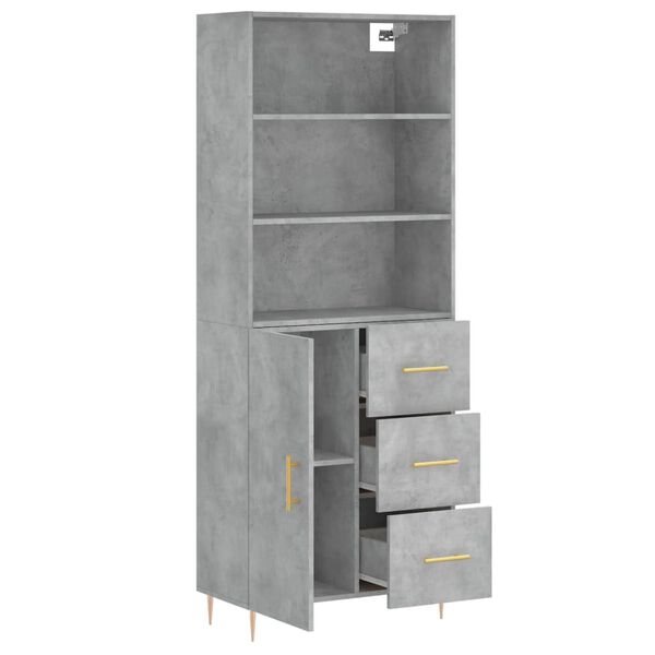vidaXL Skříň highboard betonově šedá 69,5x34x180 cm kompozitní dřevo