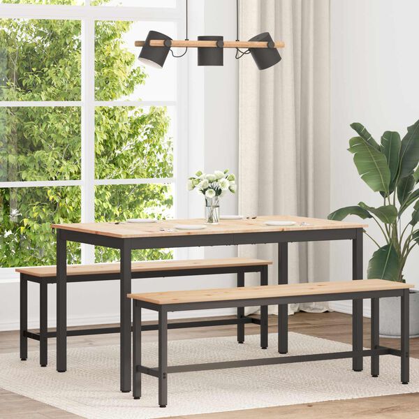 vidaXL J&iacute;deln&iacute; stůl Př&iacute;rodn&iacute; 140 x 80 x 75 cm Masivn&iacute; borov&eacute; dřevo