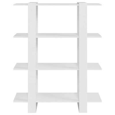 vidaXL Knihovna / dělicí stěna bílá 100 x 30 x 123,5 cm