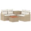 vidaXL Set pohovek 6 ks Beige a kr&eacute;mov&aacute; b&iacute;l&aacute; Poly ratan a ocel