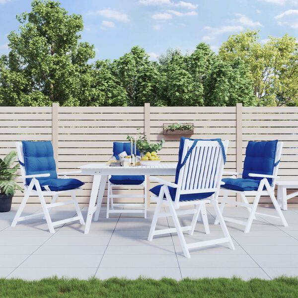 vidaXL Podu&scaron;ky na židli s n&iacute;zk&yacute;m opěradlem 4 ks kr&aacute;lovsky modr&eacute; oxford