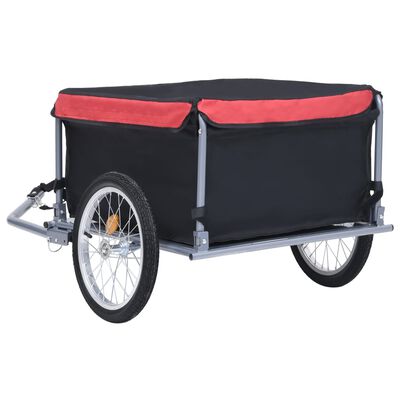 vidaXL Vozík za kolo černý a červený 65 kg