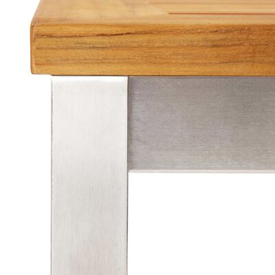 vidaXL Barové židle 2 ks masivní teakové dřevo a nerezová ocel