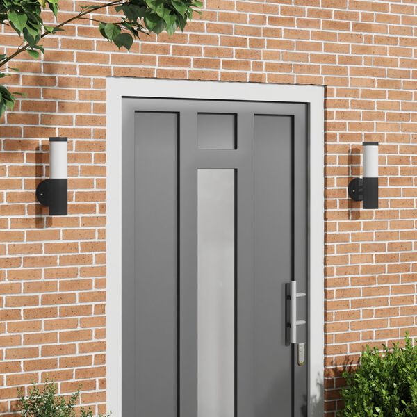 vidaXL Venkovn&iacute; n&aacute;stěnn&eacute; sv&iacute;tidlo 2 pcs Čern&aacute; 15 x 7,5 x 33 cm