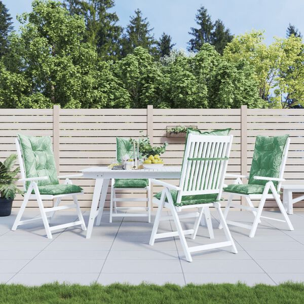 vidaXL Podu&scaron;ky na židli vysok&eacute; opěradlo 4 ks vzor listů 120x50x7 cm