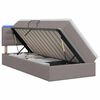 vidaXL LED postel s &uacute;ložn&yacute;m prostorem a matrac&iacute; Taupe 90 x 200 cm