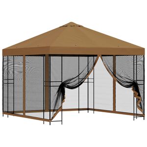 vidaXL Zahradn&iacute; alt&aacute;n se stěnami 3 x 3 m B&eacute;žov&aacute; Polyester a ocel