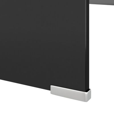 vidaXL TV stolek / podstavec na monitor sklo černý 120x30x13 cm