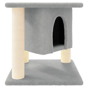 vidaXL &Scaron;krabadlo pro kočky se sisalov&yacute;mi sloupky světle &scaron;ed&eacute; 37 cm